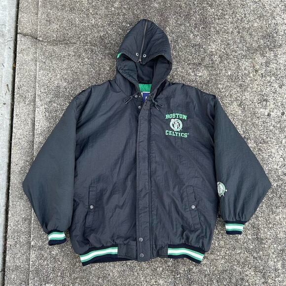 Vtg 90s Boston Celtics starter style puffer jacket size large - Picture 2 of 8